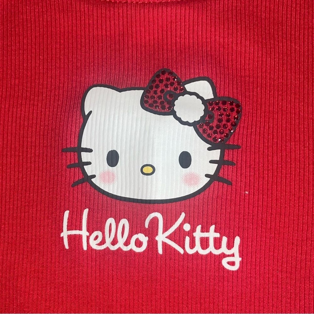 2 pc Sanrio x H&M Hello Kitty long Sleeve fitted ribbed girls tops - Picture 3 of 8